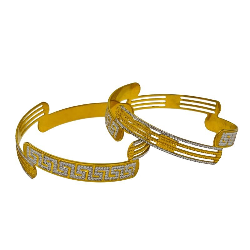 Gold and Silver Plated Open Cuff Bangles