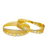 Gold Plated Bangles with Silver Accents