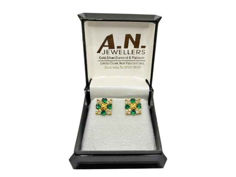 Emerald Blossom Stud Earrings