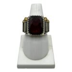 Turkish-Style Silver Ring with Deep Red Gemstone