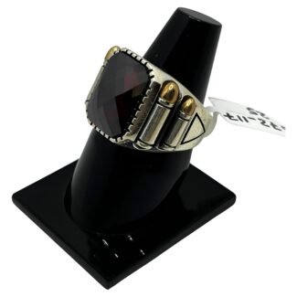 Silver Ring with Bold Black Gemstone