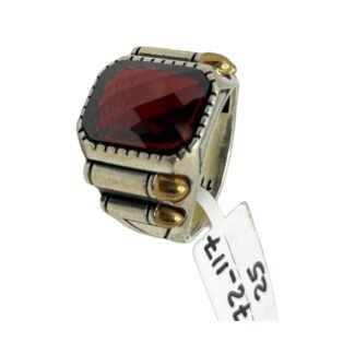 Turkish Warrior Ring with Red Garnet Stone