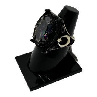 Men's Ring with Moon and Star Design