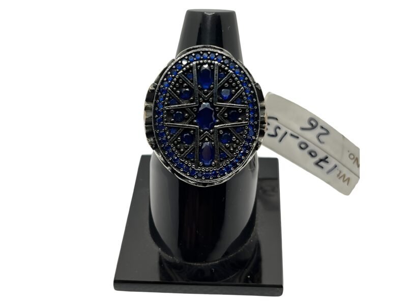 Turkish Style Blue Stones Men's Ring